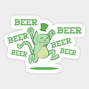 BEER CAT ST. PATS Sticker